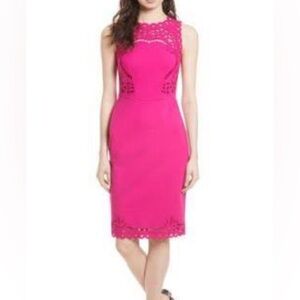 Ted Baker Pink Cutwork Midi Dress
